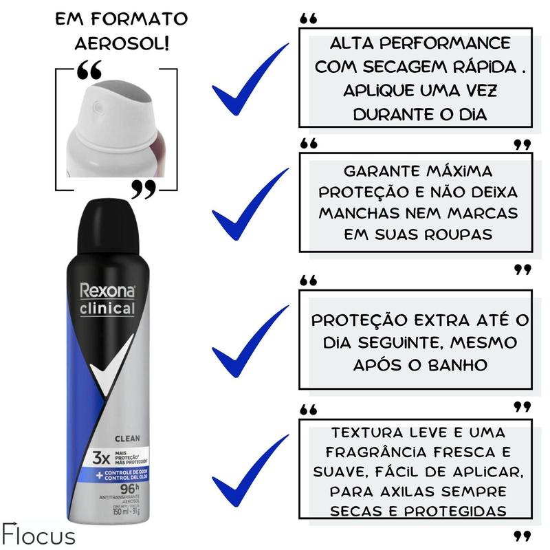 Kit Rexona Men Woman Clinical Aerosol Dry Classic Spor Clean